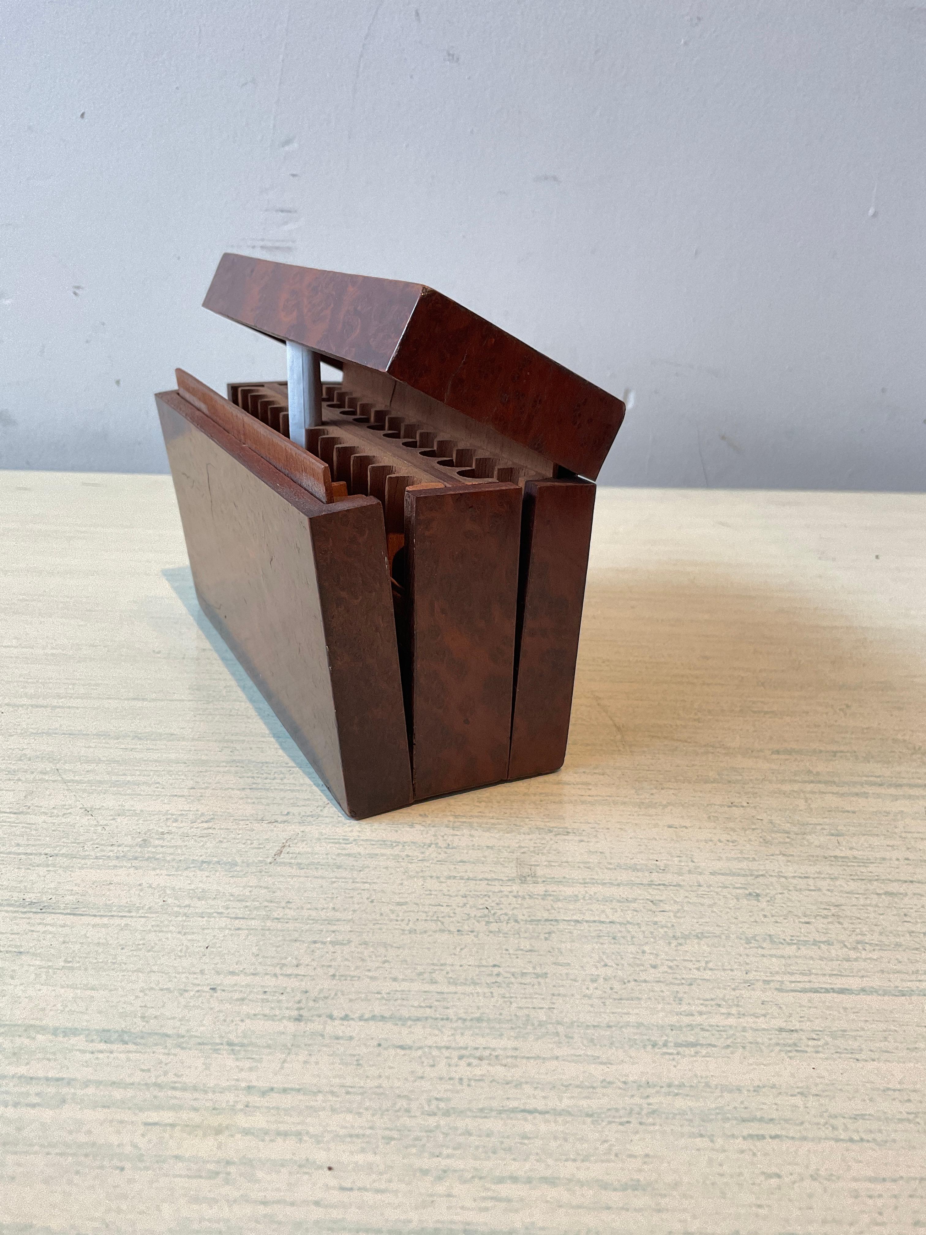 Burl Wood Cigarette Box For Sale 1
