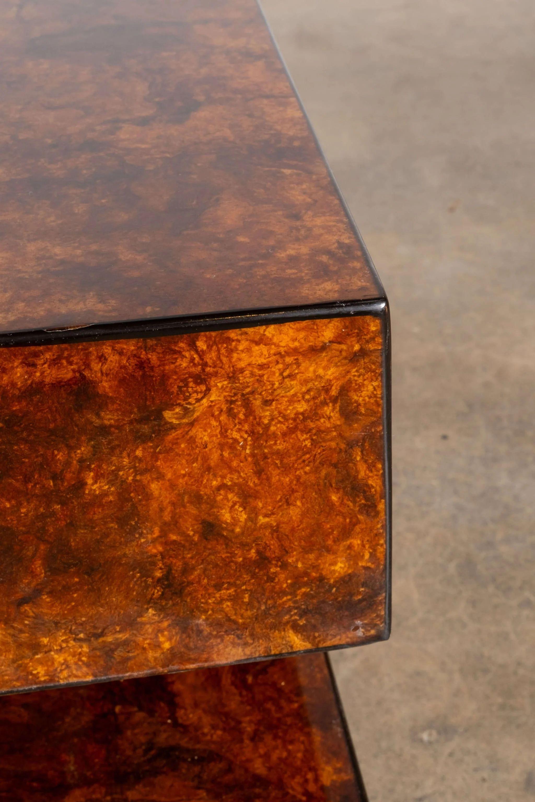 Burl Wood Coffee Table in the style of Aldo Tura 7