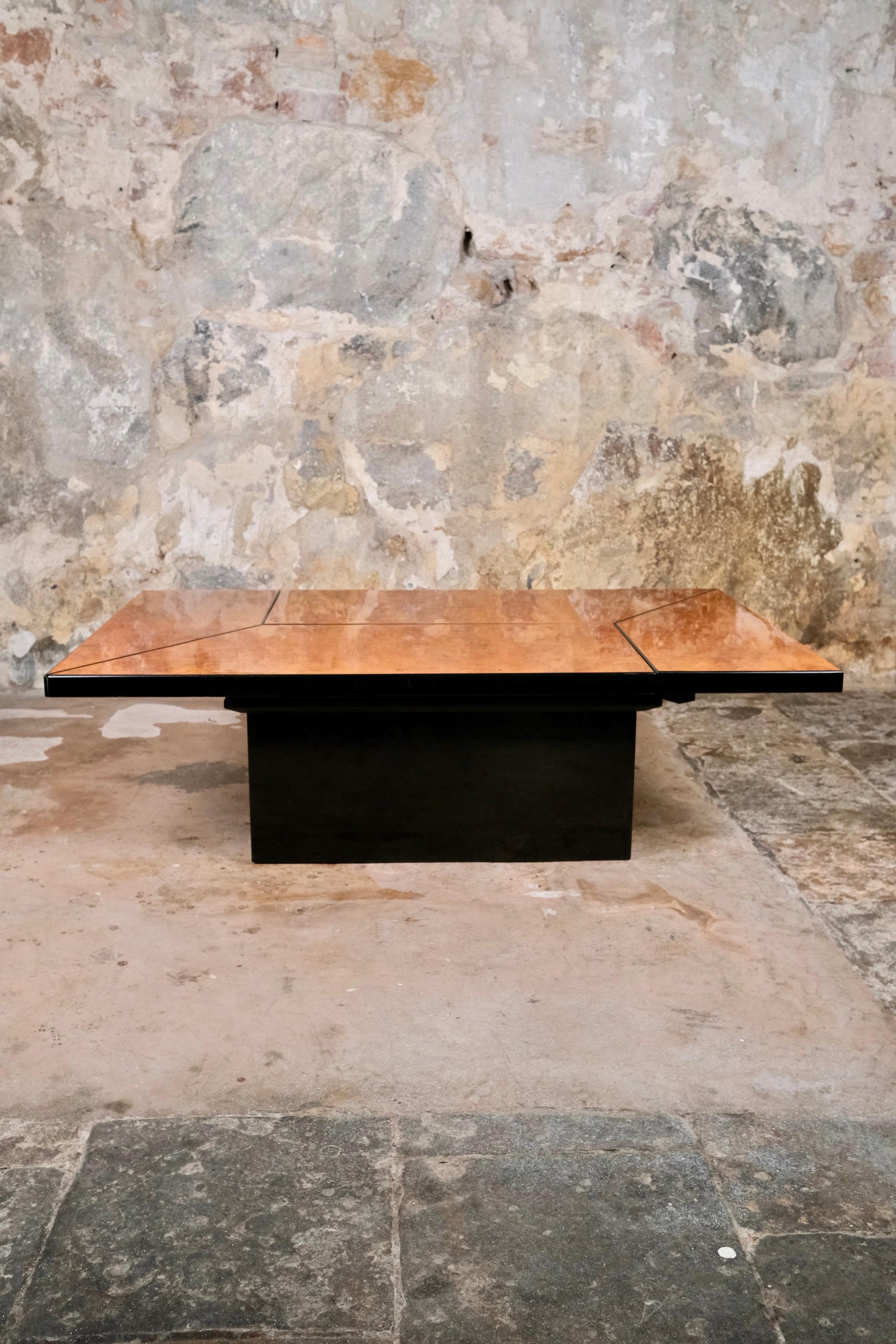 Mid-Century Modern Table basse avec bar par Paul Michel pour Roche Bobois, France, années 1980