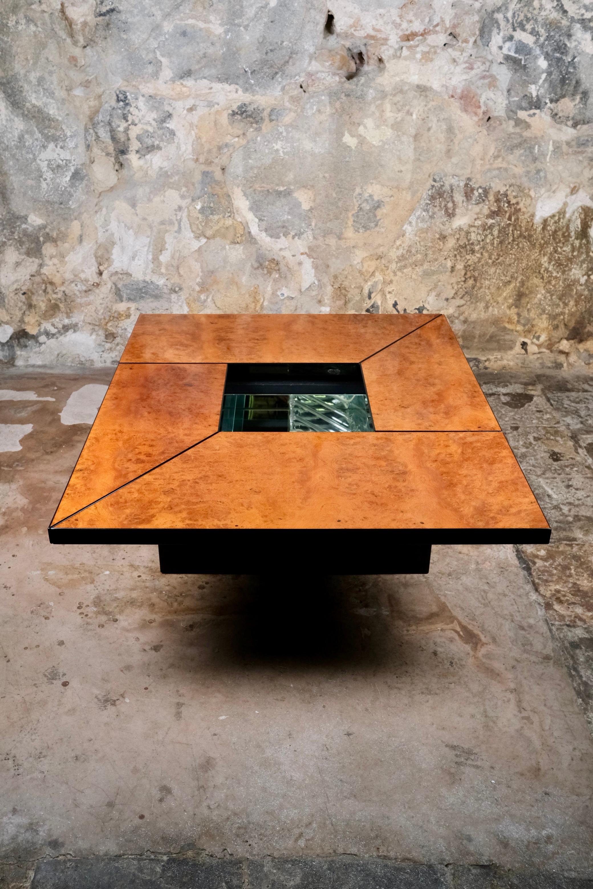 Laqué Table basse avec bar par Paul Michel pour Roche Bobois, France, années 1980