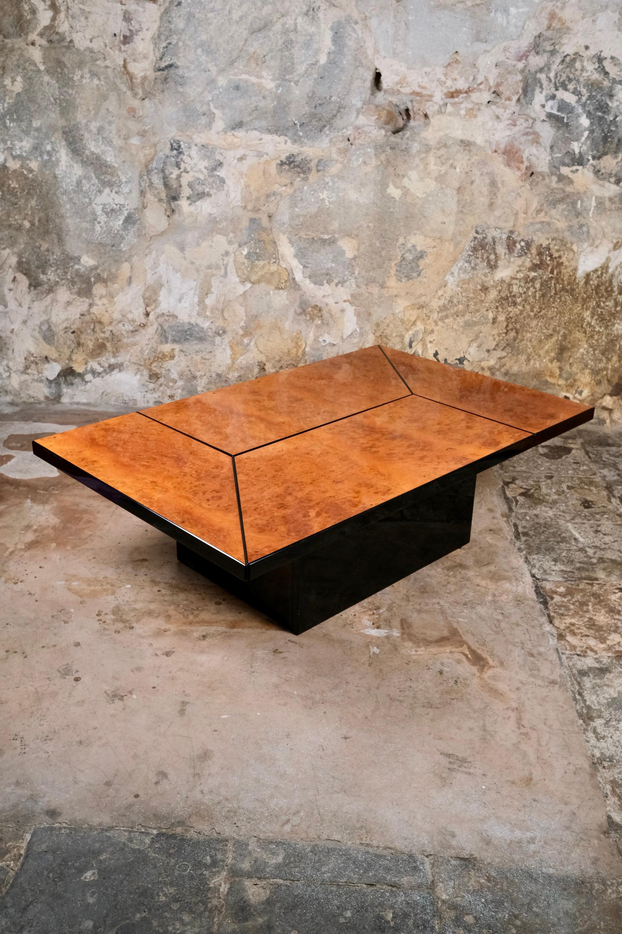 Table basse avec bar par Paul Michel pour Roche Bobois, France, années 1980 Bon état à Lyon, FR