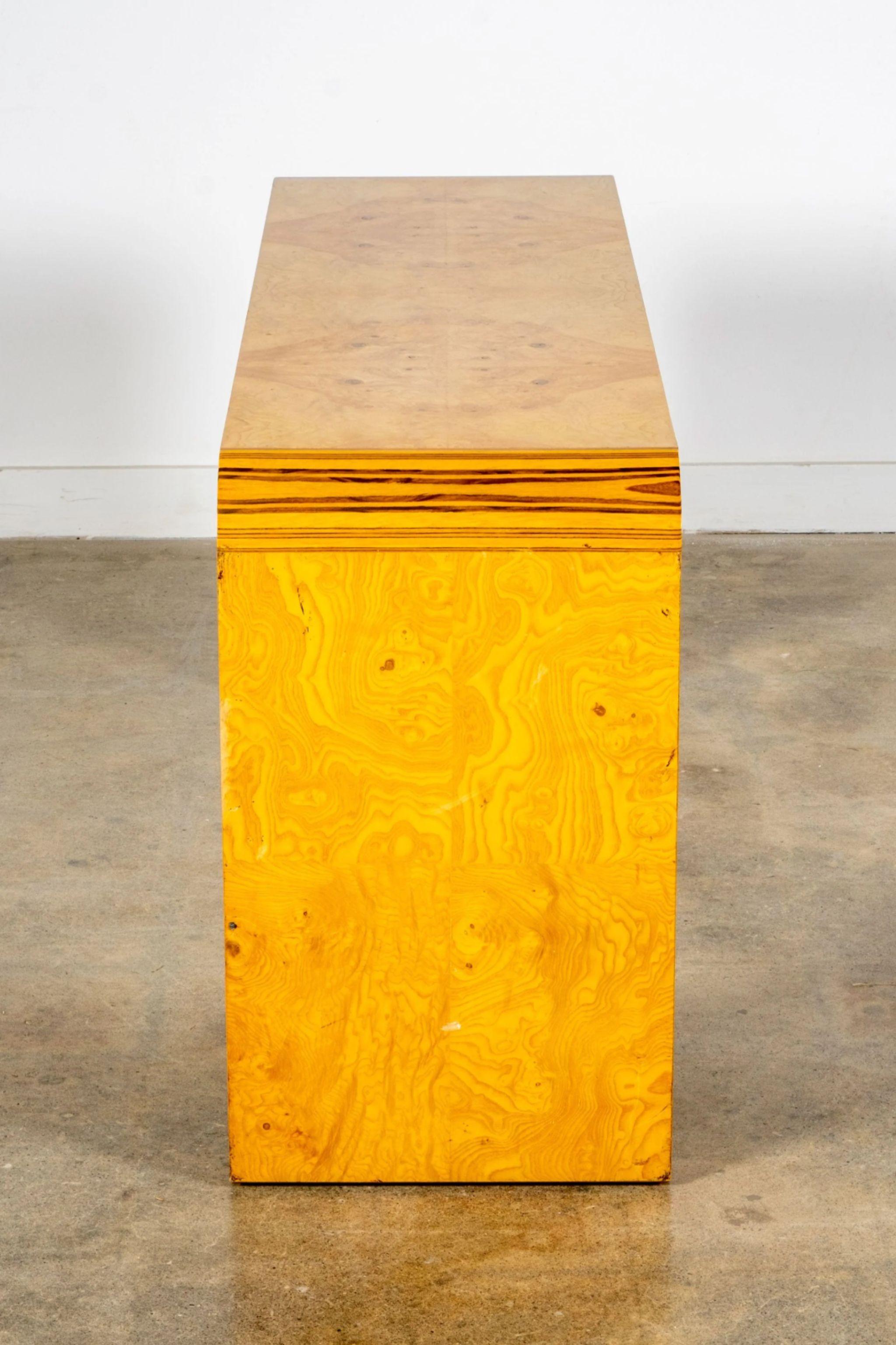 Unknown Burl Wood Console Table