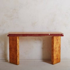 Burl Wood Console Table, France 20th Century