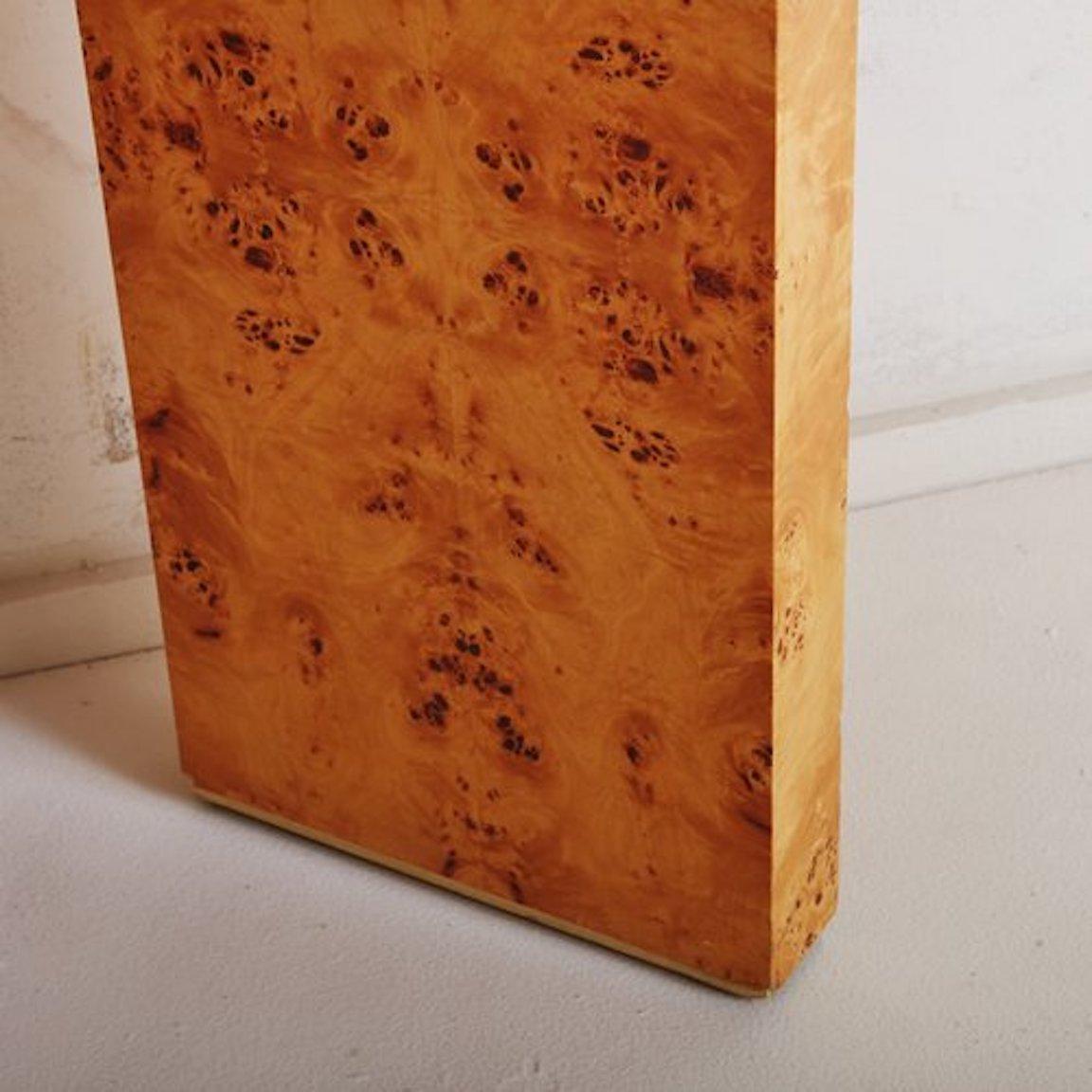 Mid-Century Modern Burl Wood Console Table, France 20th Century
