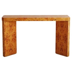 Burl Wood Console Table, France 20th Century