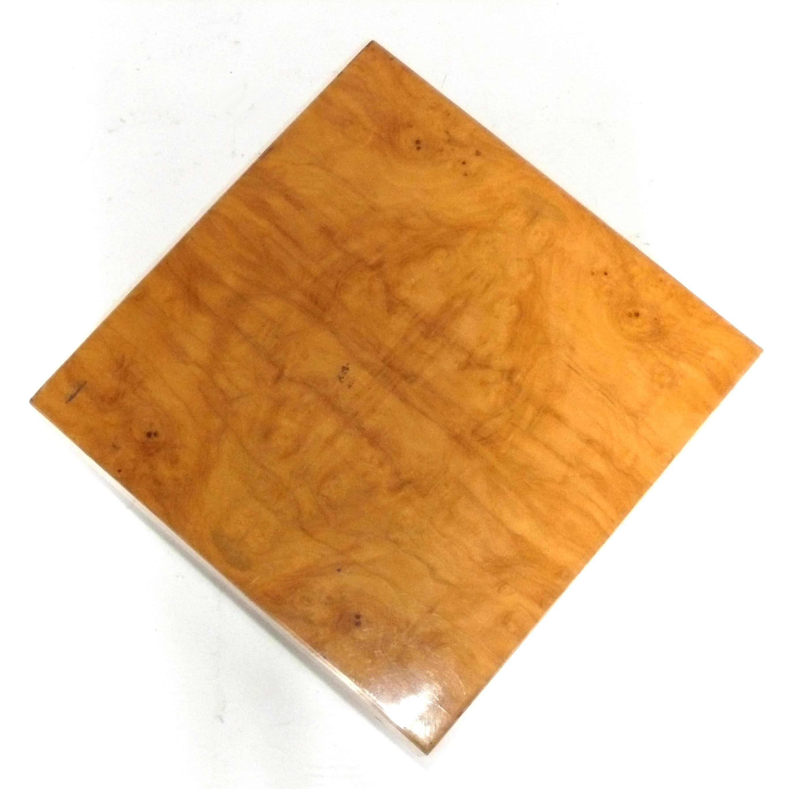 American Burl Wood Cube Table attributed to Milo Baughman Mid Century Modern For Sale