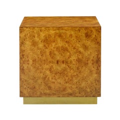 Burl Wood Cube Table