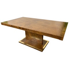 Vintage Burl Wood Dining Table by Founders Furniture in the Manner of Milo Baughman