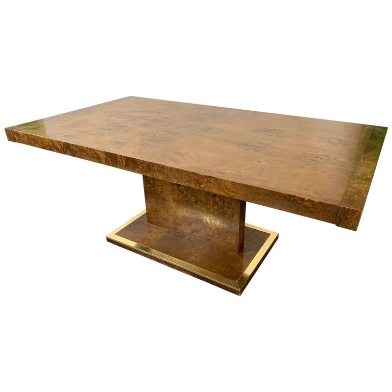 Burl Wood Dining Table by Founders Furniture in the Manner of Milo