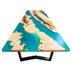 Burl Wood Dining Table Contemporary Modern Table Epoxy Resin Handmade Table