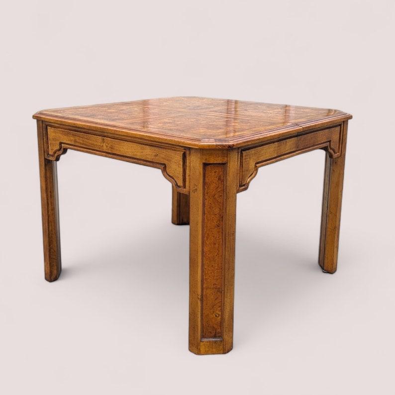 Mesa de Comedor de Madera de Burl, Hollywood Regency, Rectangular, Mediados de Siglo Regencia de Hollywood en venta