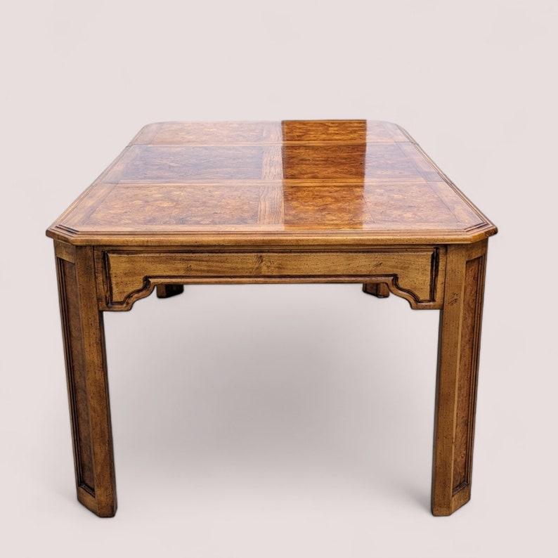 Mesa de Comedor de Madera de Burl, Hollywood Regency, Rectangular, Mediados de Siglo siglo XX en venta