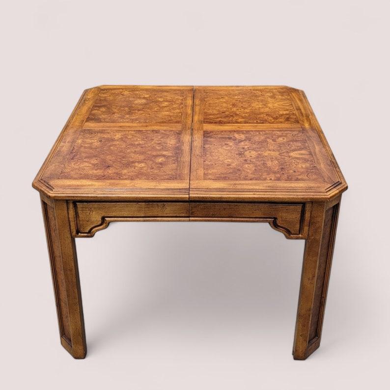 Mesa de Comedor de Madera de Burl, Hollywood Regency, Rectangular, Mediados de Siglo en venta 3