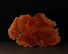 Burl wood Display Stand with Beautiful Grai / Shikiita stand / tea ceremony tray