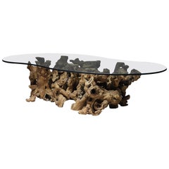 Burl Wood Driftwood Coffee Table 