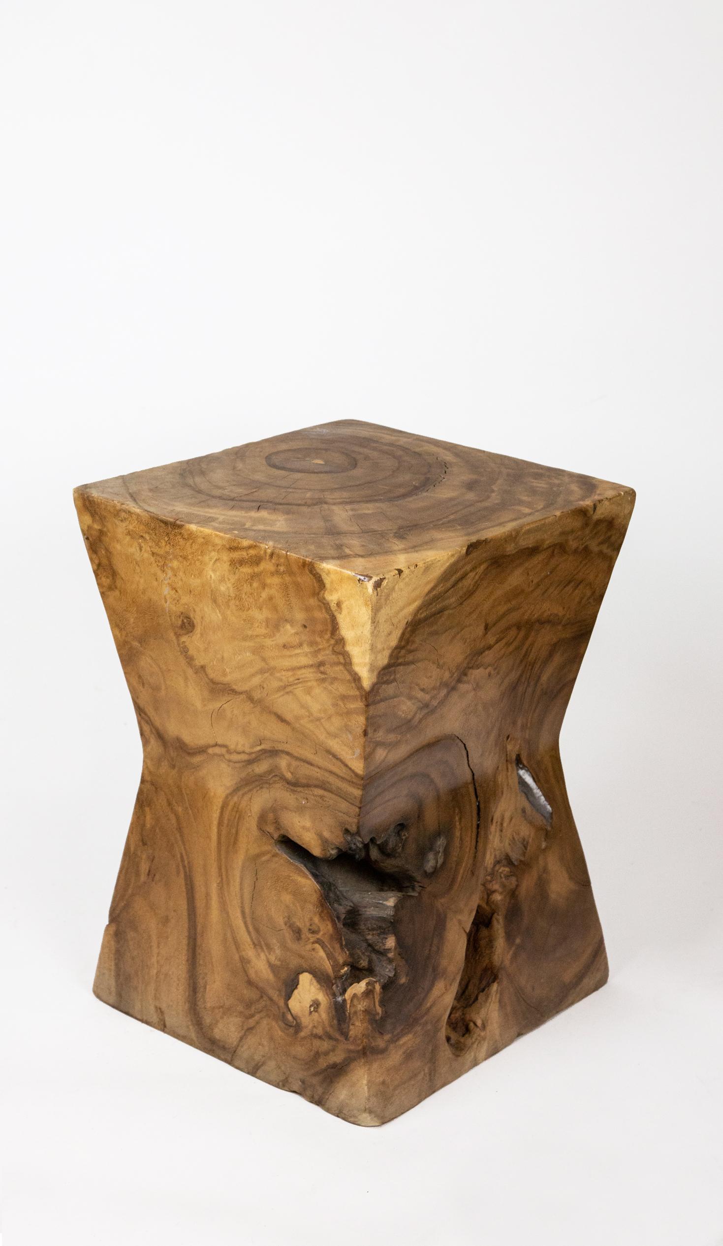 20th Century Burl Wood End Table or Stool