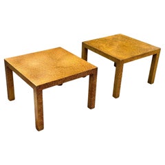 Burl Wood End Tables Nightstands, Circa 1970s
