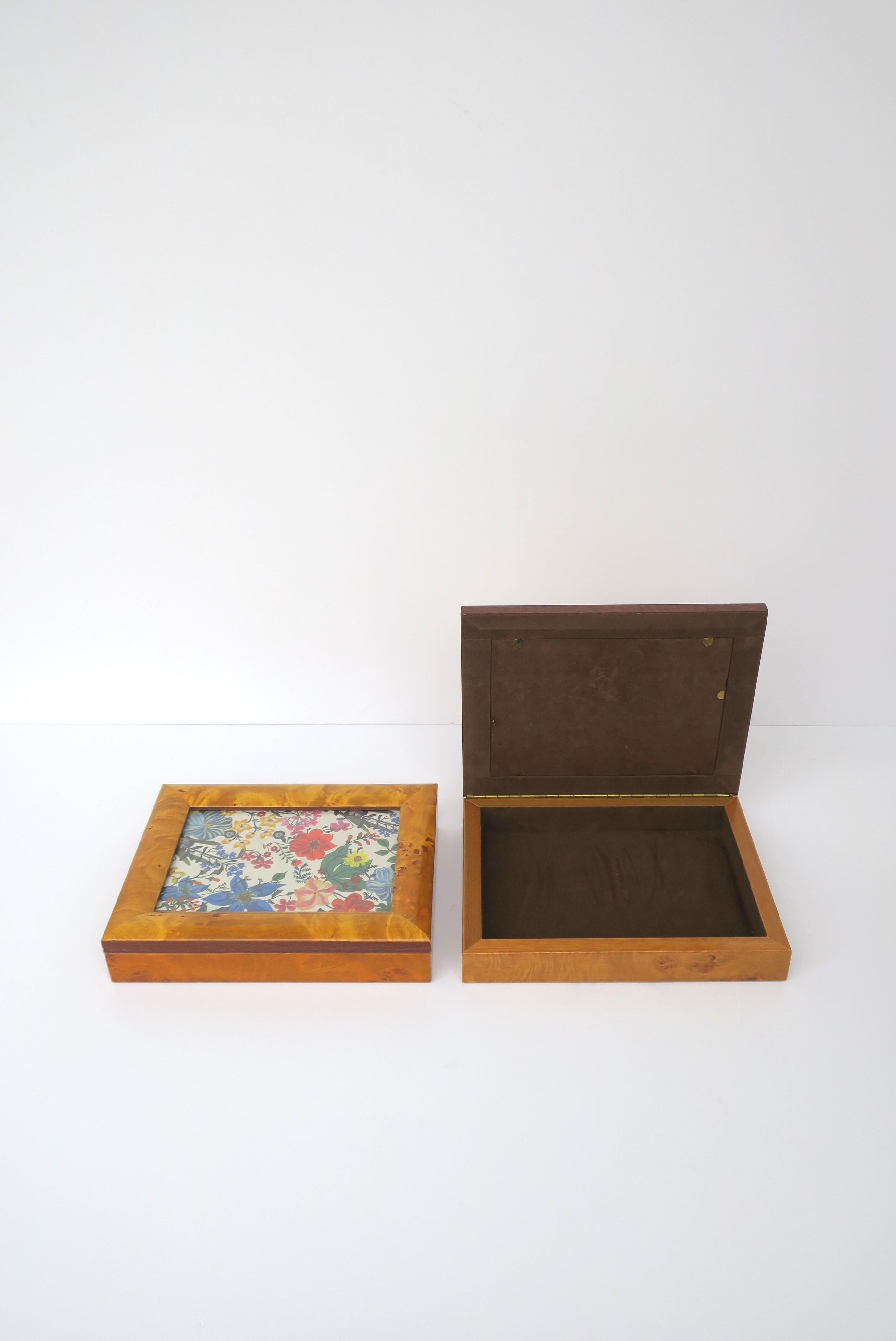 Boîte à bijoux et cadre photo en ronce de bois en vente 3