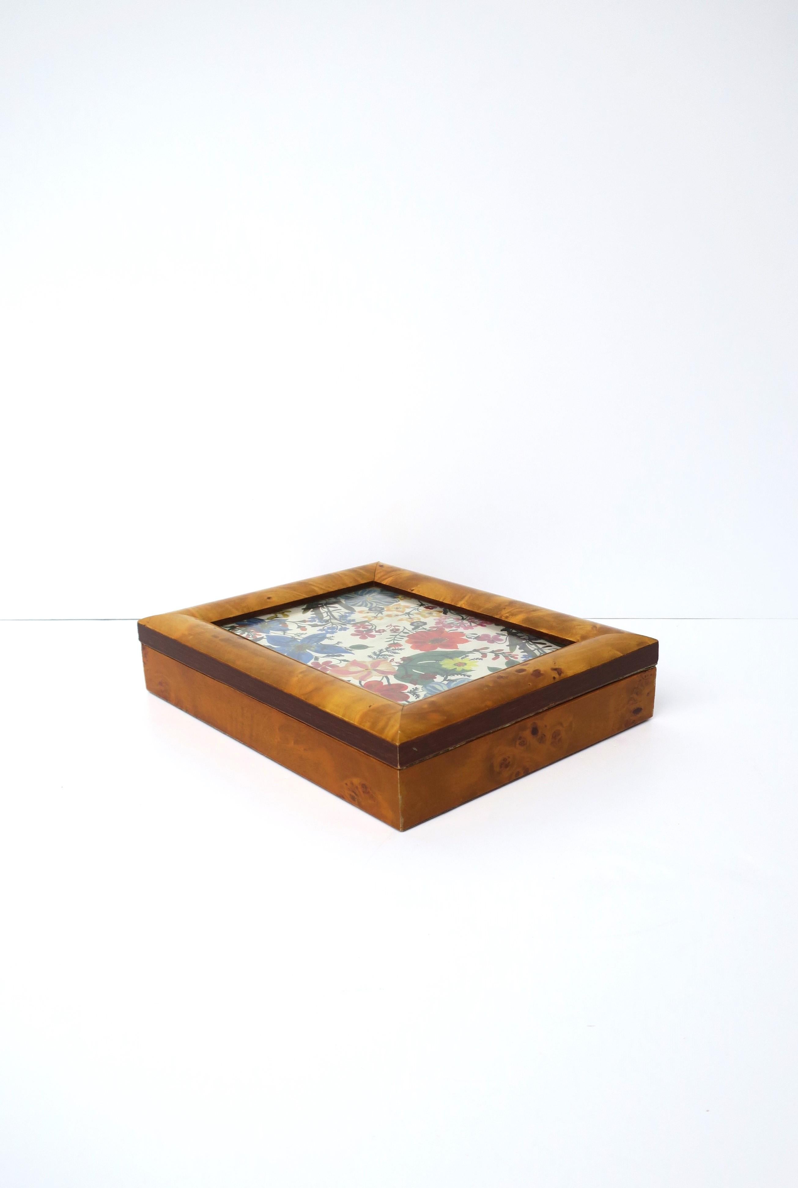 20ième siècle Boîte à bijoux et cadre photo en ronce de bois en vente