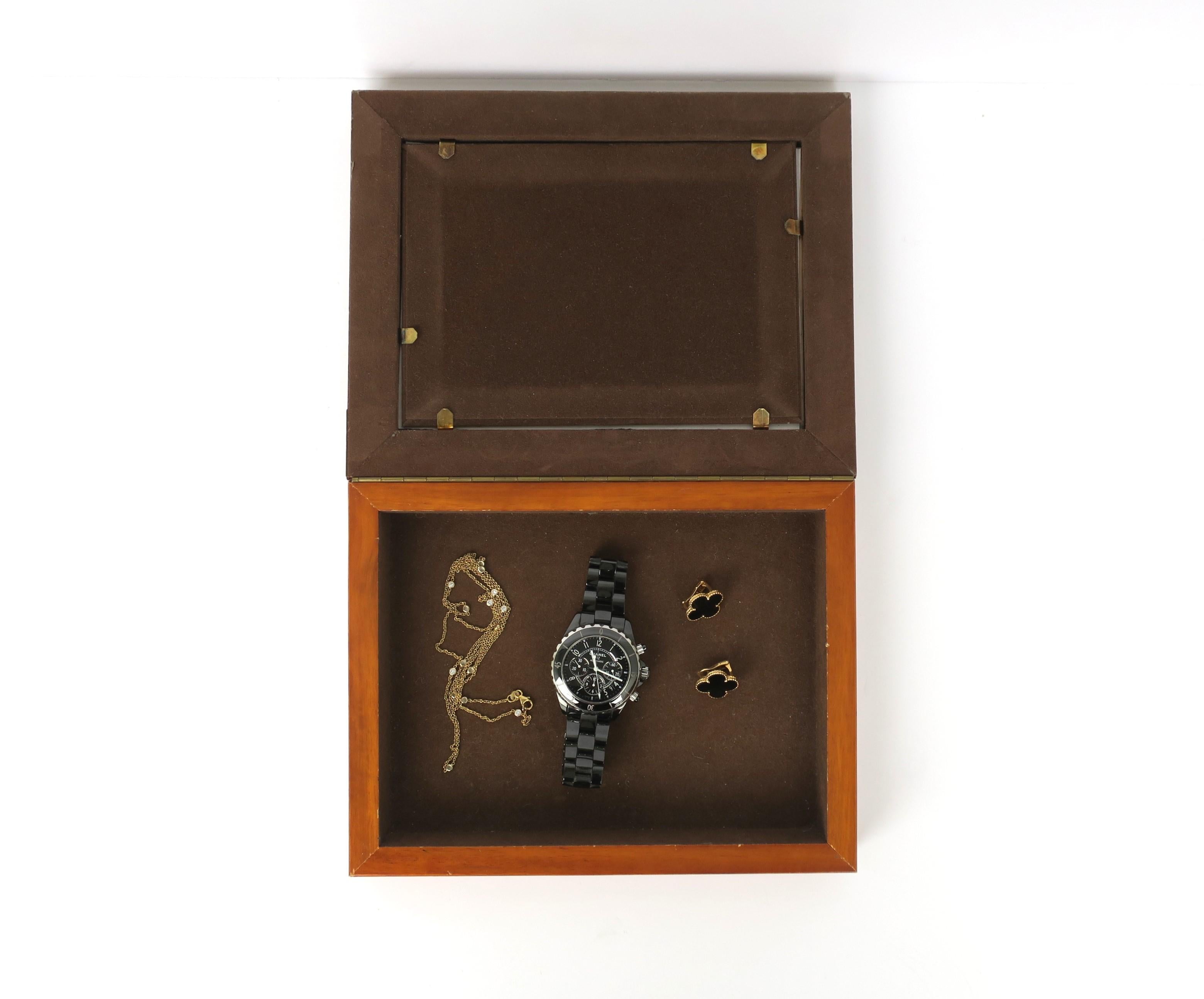 Boîte à bijoux et cadre photo en ronce de bois en vente 1