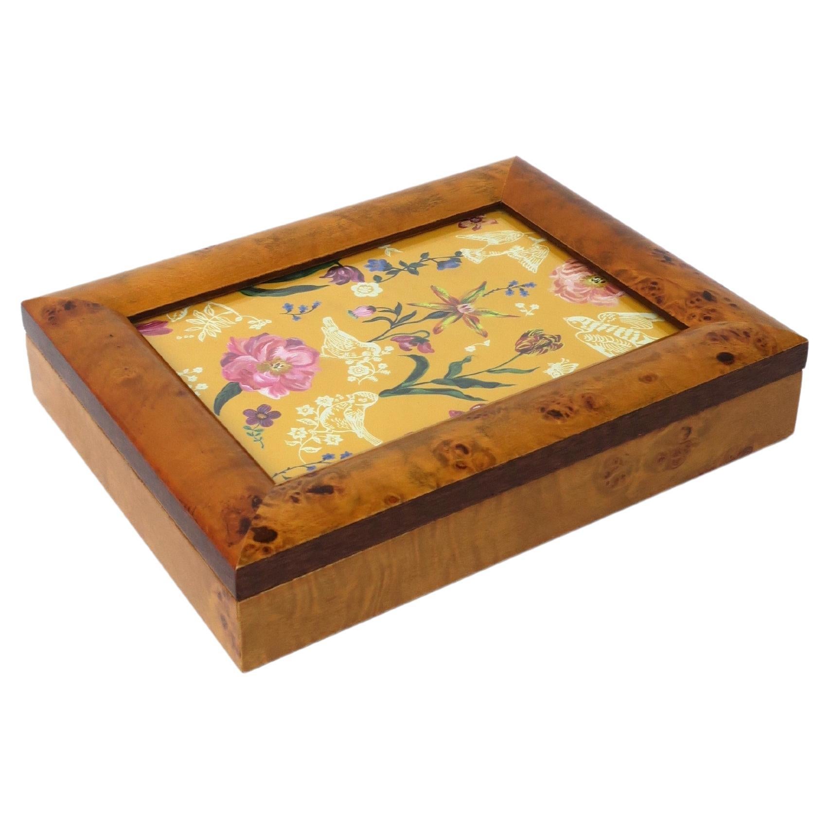 Burl Wood Jewelry Box and Picture Frame