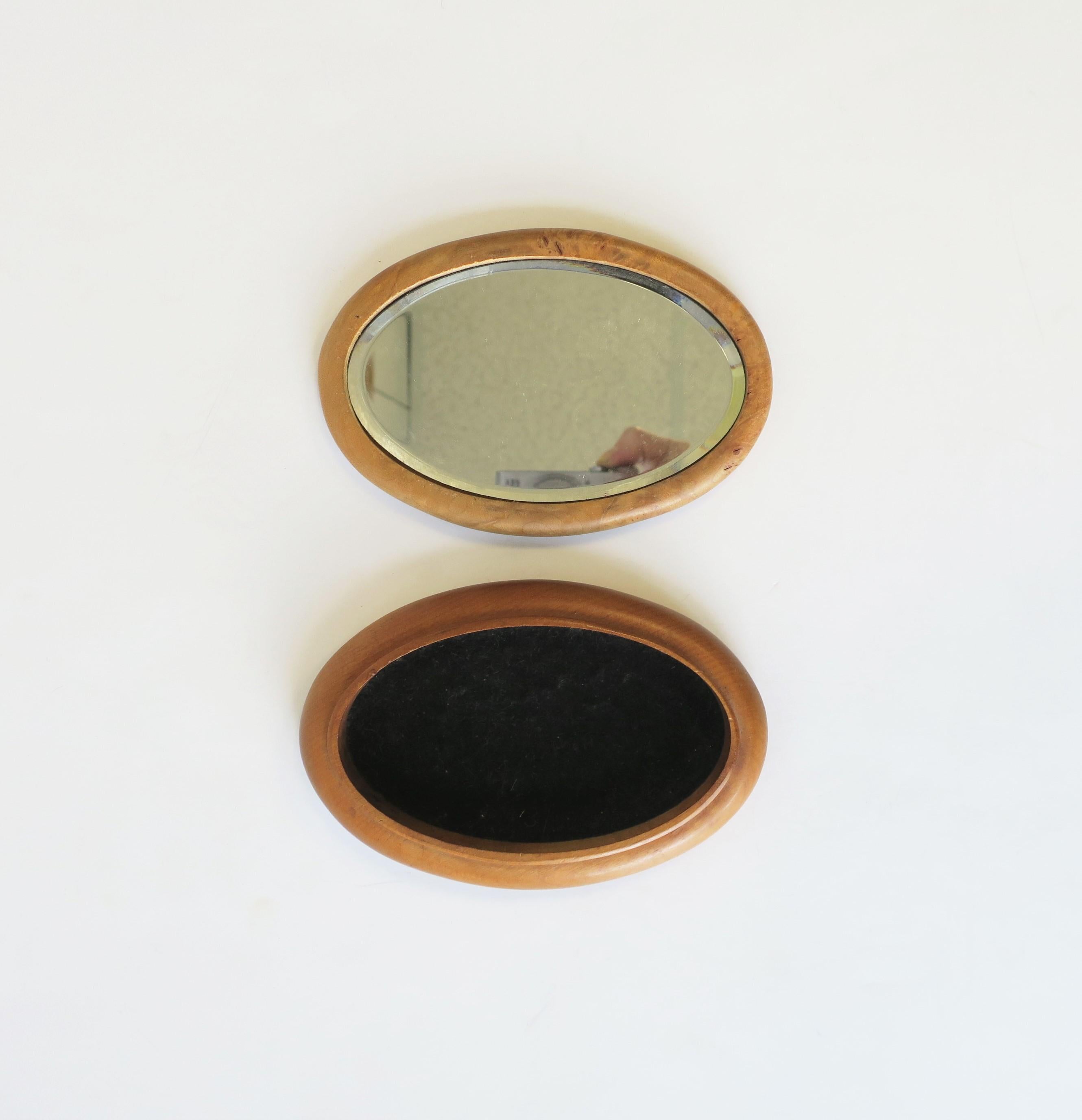 Joyero de Madera de Burl con Espejo de Vanidad siglo XX