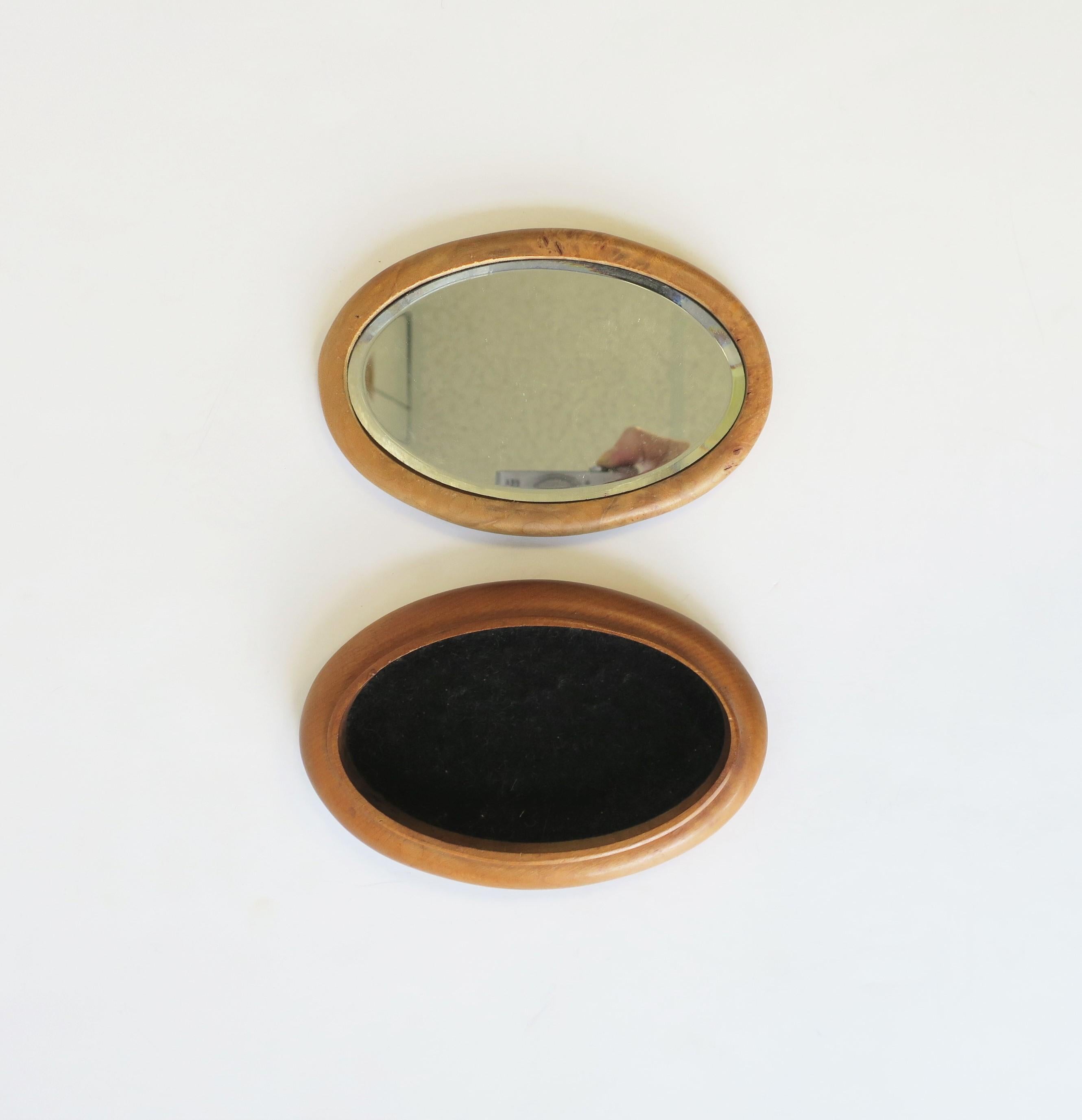 European Burl Wood Jewelry Box with Vanity Mirror For Sale