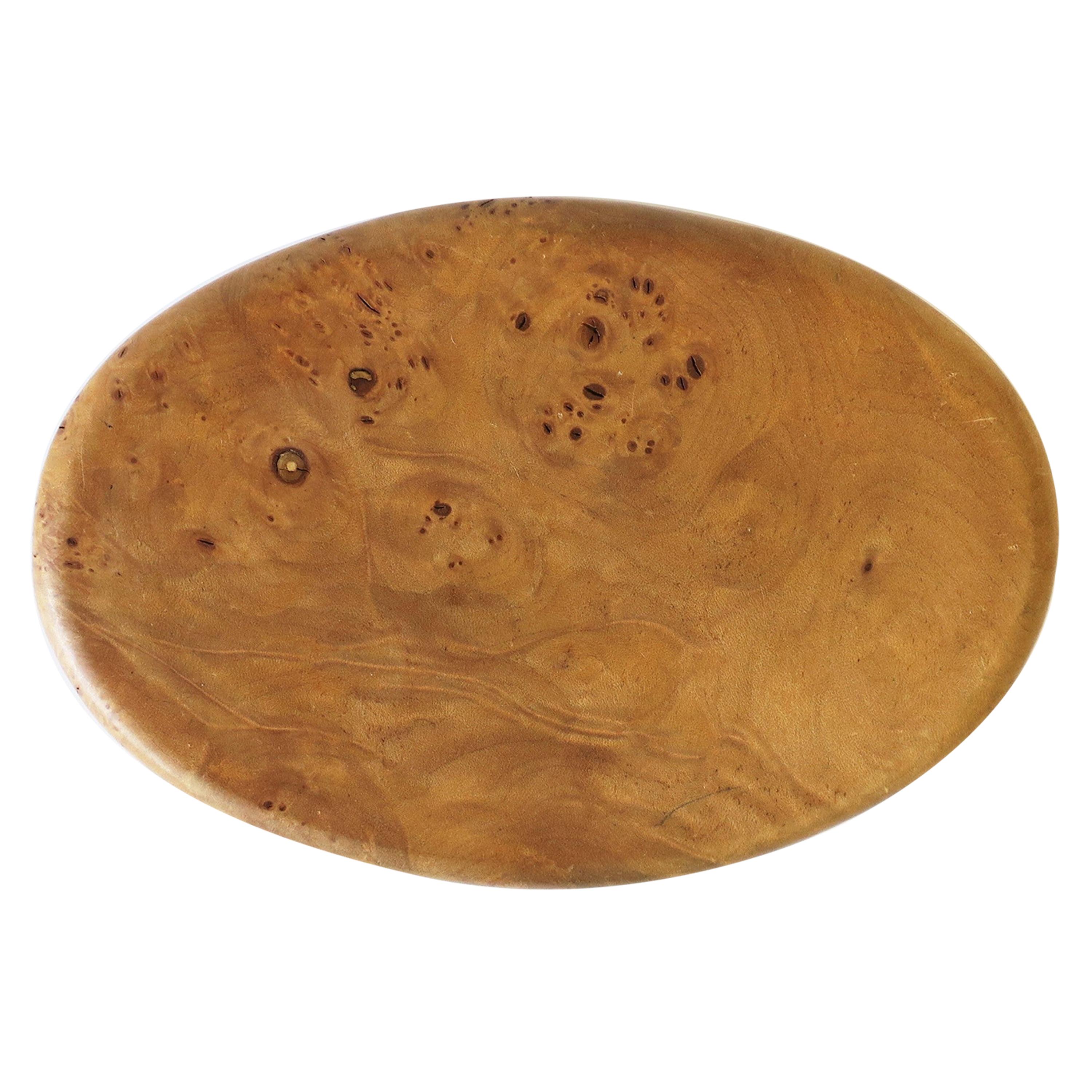 Burl Wood Jewelry Box with Vanity Mirror For Sale