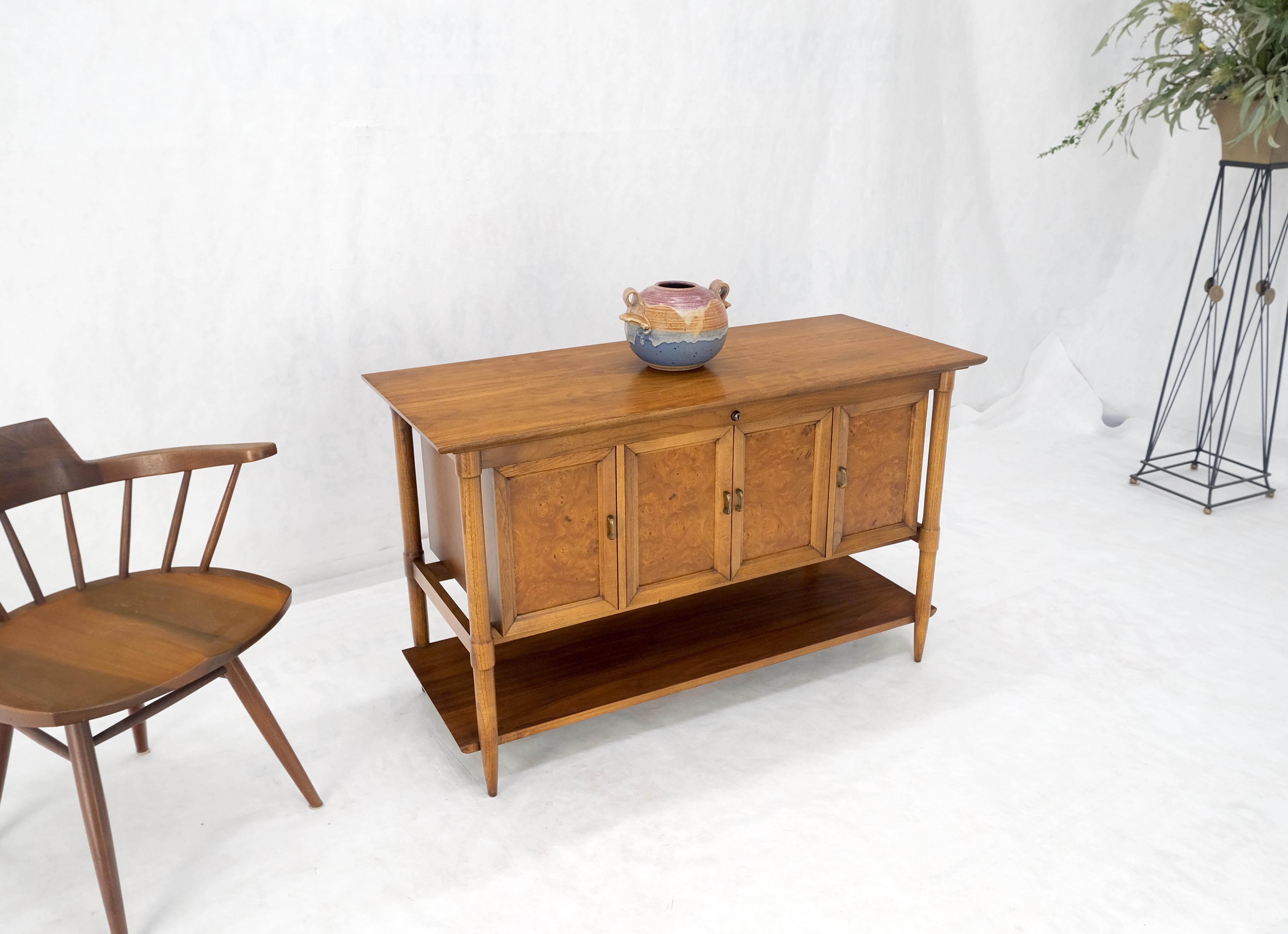 Brass Burl Wood Light Walnut Lift Top 