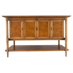 Burl Wood Light Walnut Lift Top "Dresser" on Sculptural Legs Cedar Lined Chest