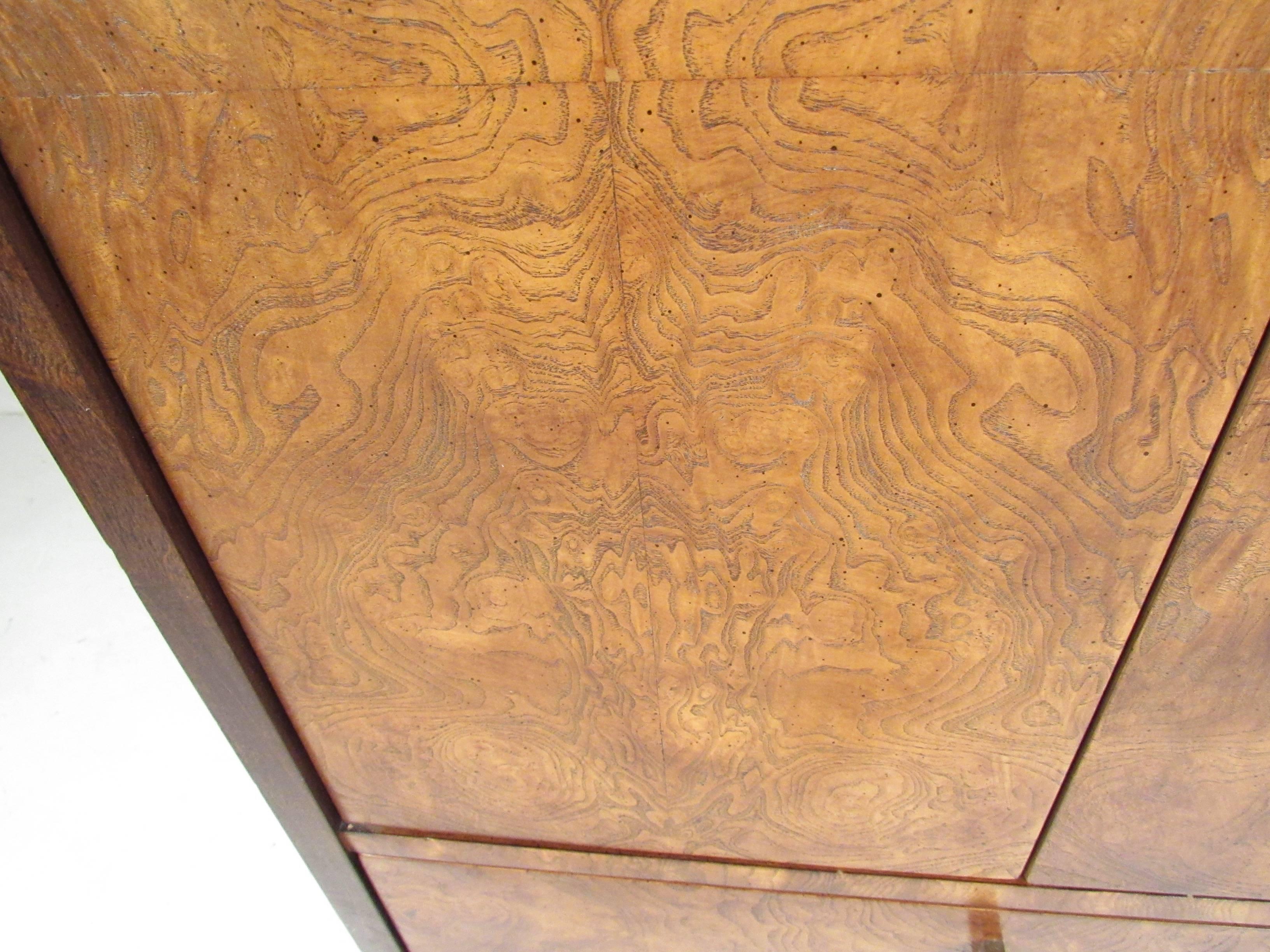 Burl Wood Linen Cabinet by Century Furniture In Good Condition In Brooklyn, NY