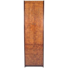 Meuble de rangement en lin et broussin de bois par Century Furniture