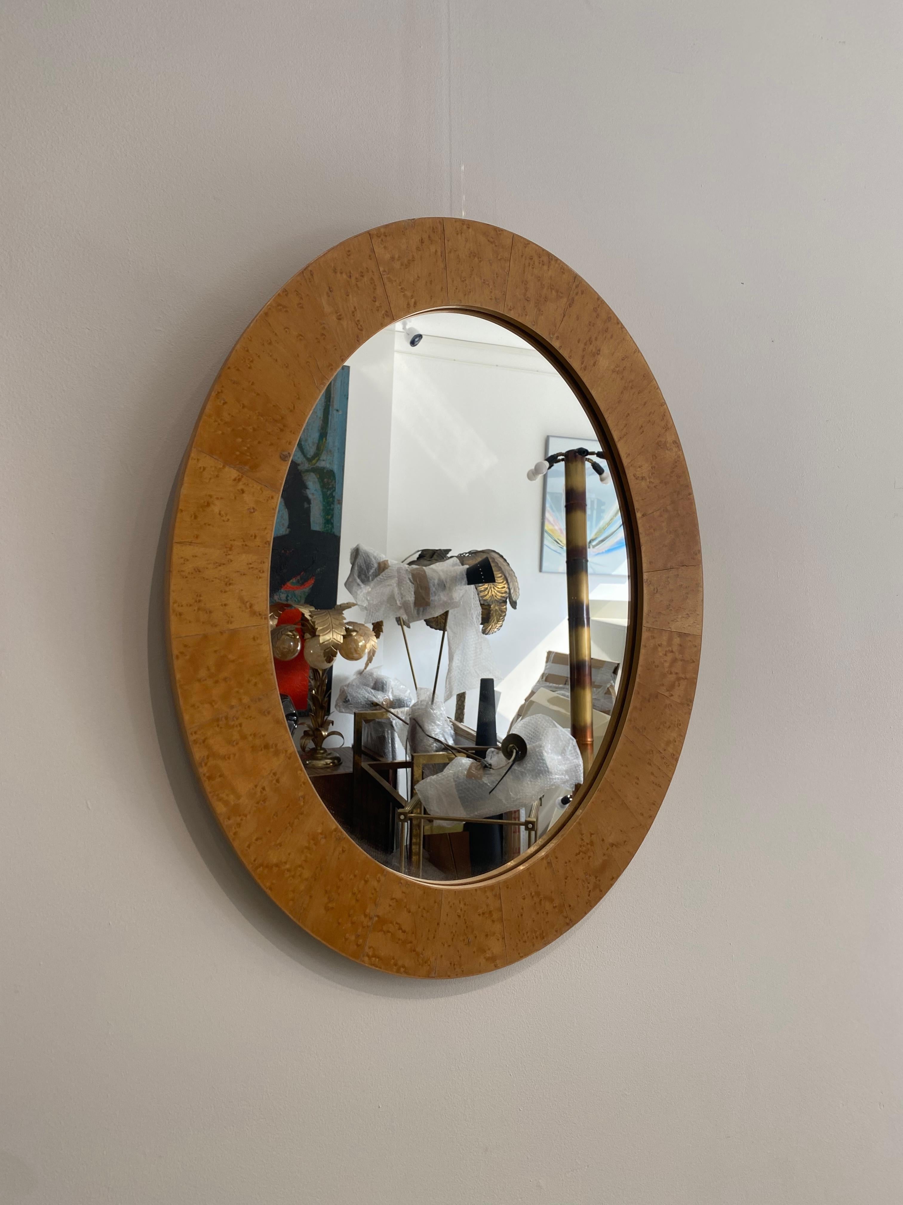 Français Miroir ovale Art Déco des années 1970, moderne du milieu du siècle, vintage n°1 en vente