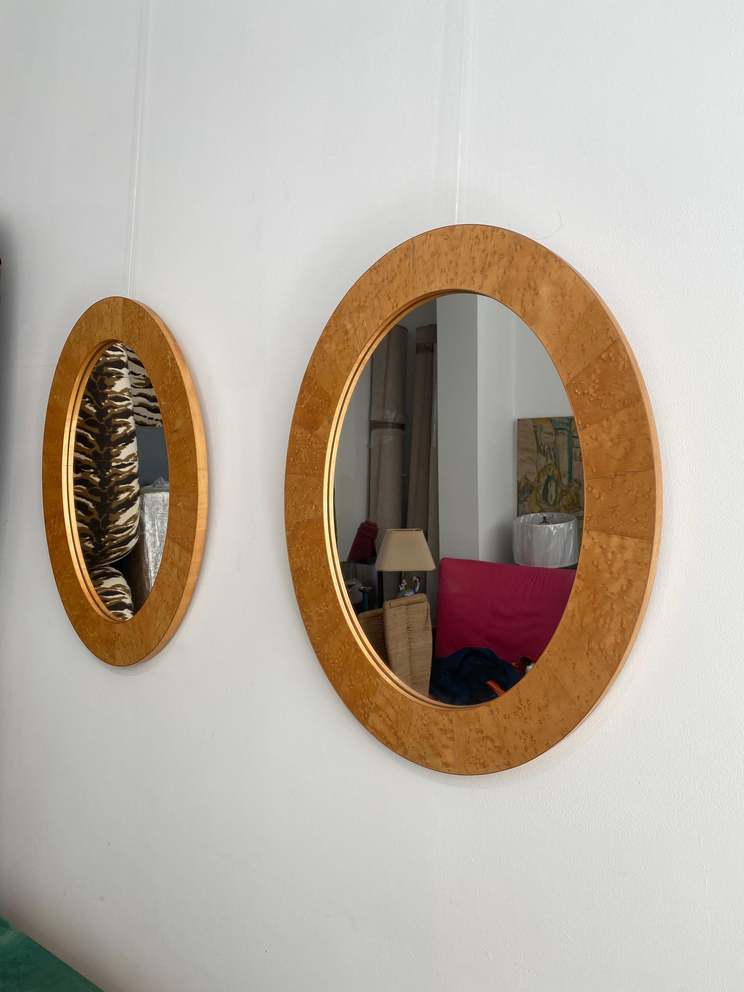 Miroir ovale Art Déco des années 1970, moderne du milieu du siècle, vintage n°1 en vente 2