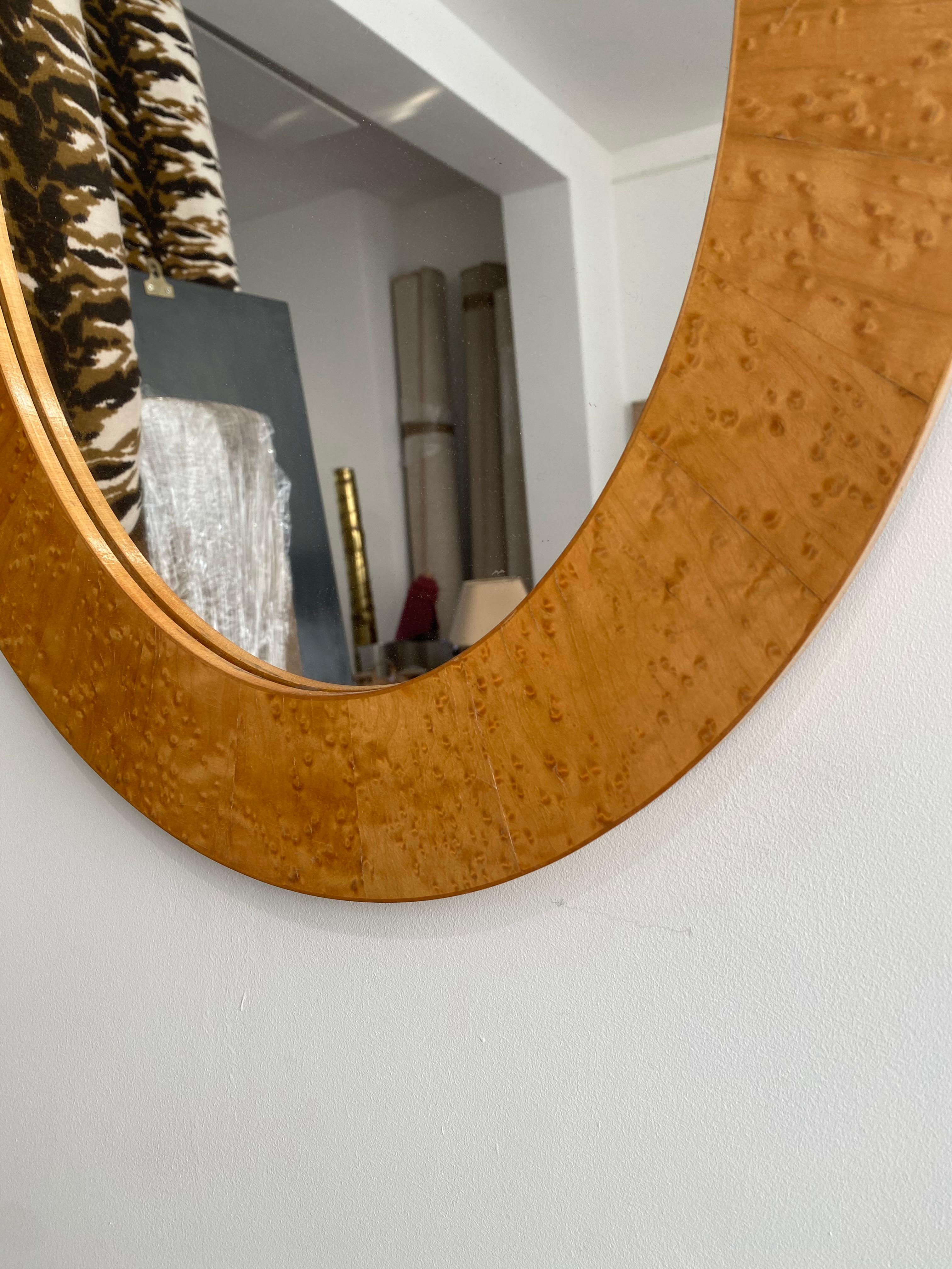 Français Miroir ovale Art Déco des années 1970, moderne du milieu du siècle, vintage #2 en vente