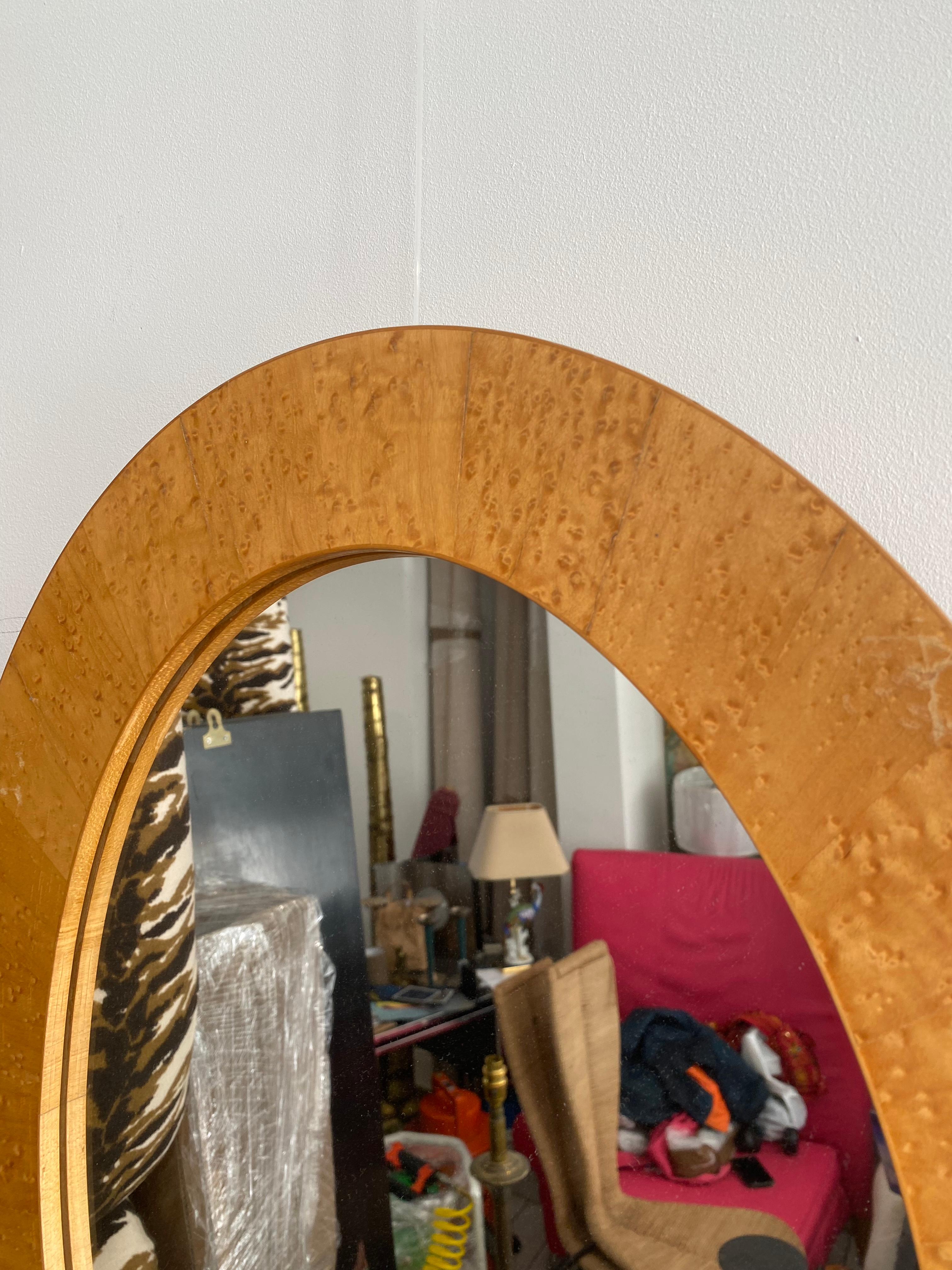 Miroir ovale Art Déco des années 1970, moderne du milieu du siècle, vintage #2 Bon état - En vente à London, GB