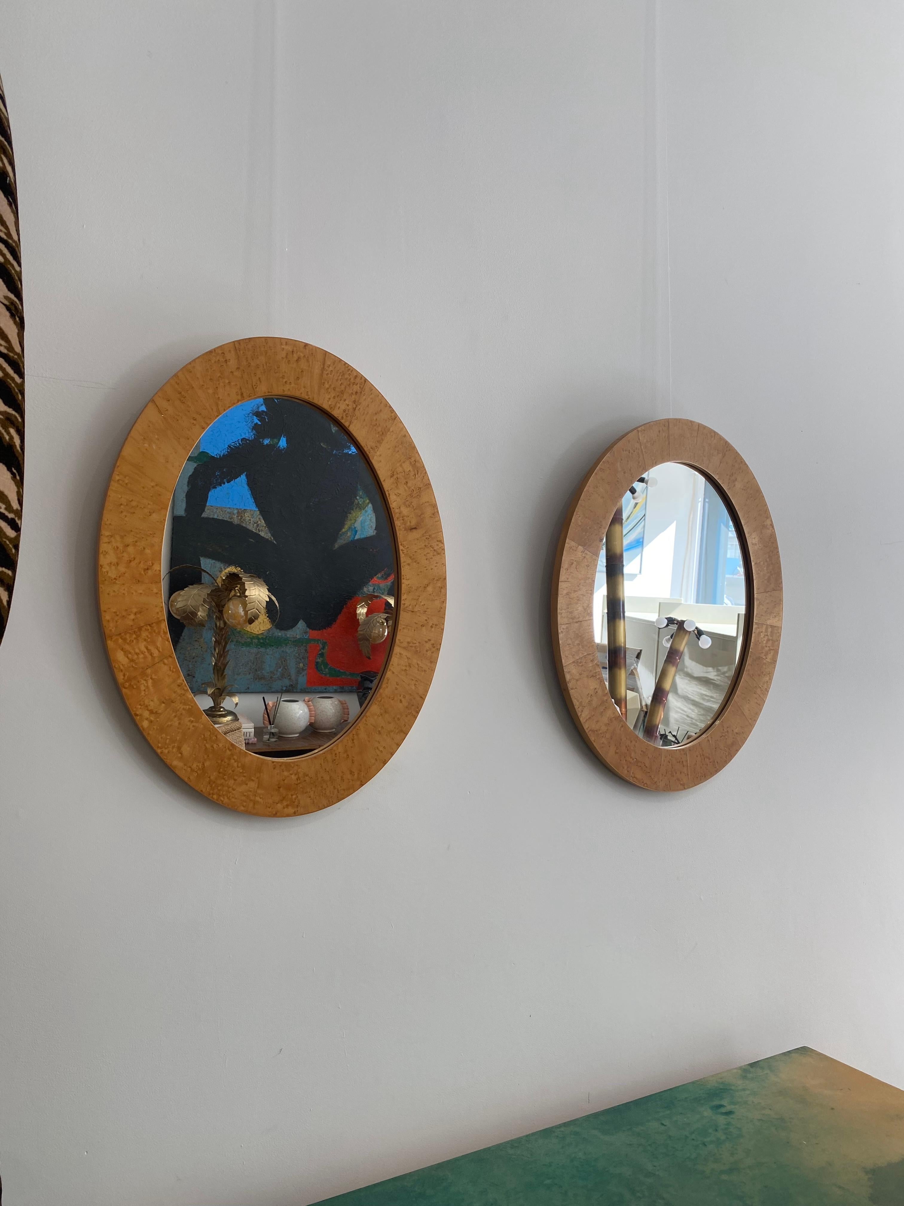 Fin du 20e siècle Miroir ovale Art Déco des années 1970, moderne du milieu du siècle, vintage #2 en vente