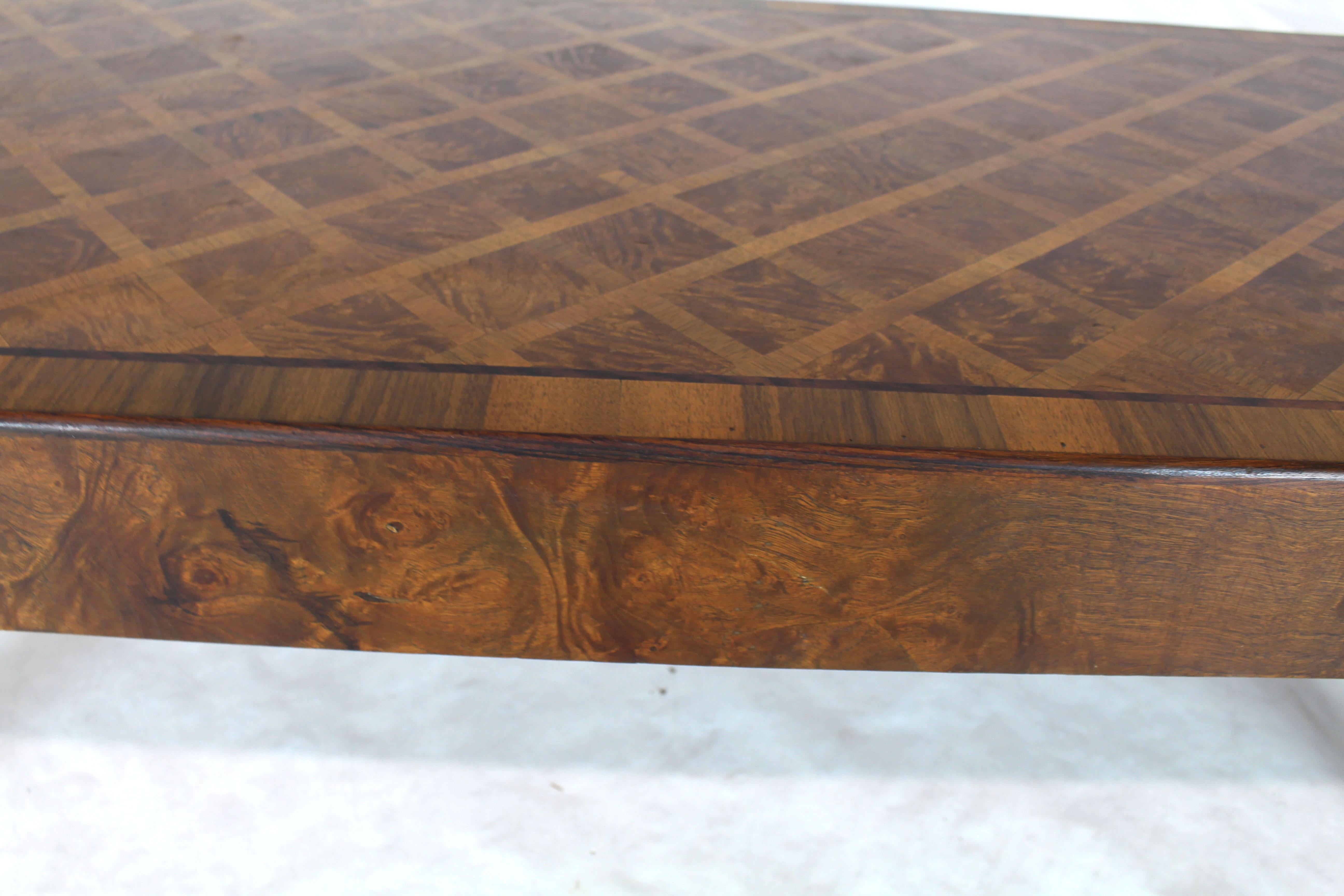 rectangle burl wood coffee table
