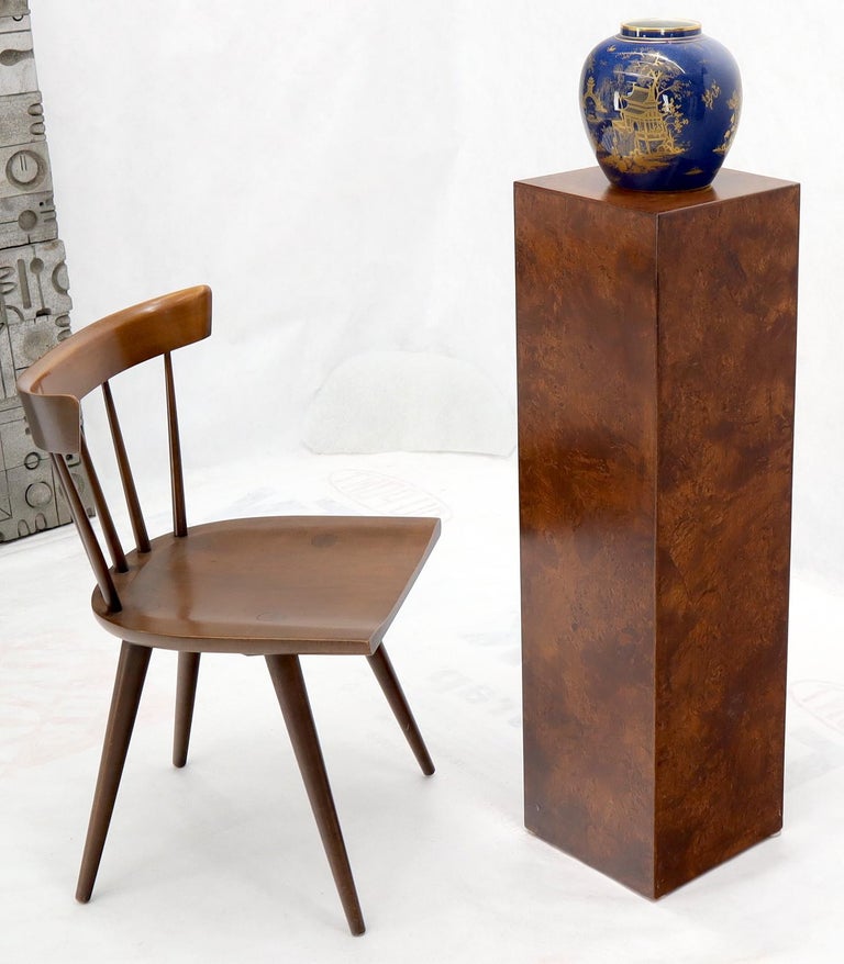 Burl Wood Mid-Century Modern Square Pedestal Stand at 1stDibs