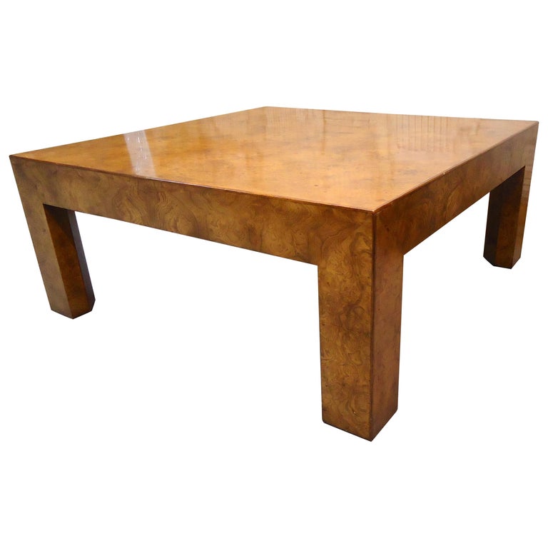 Burl Wood Midcentury Coffee Table at 1stDibs