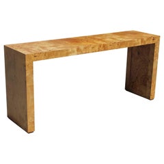 Burl Wood Milo Baughman for Thayer Coggin Console Table or Desk