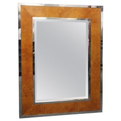 Burl Wood Mirror Attributed to Willy Rizzo