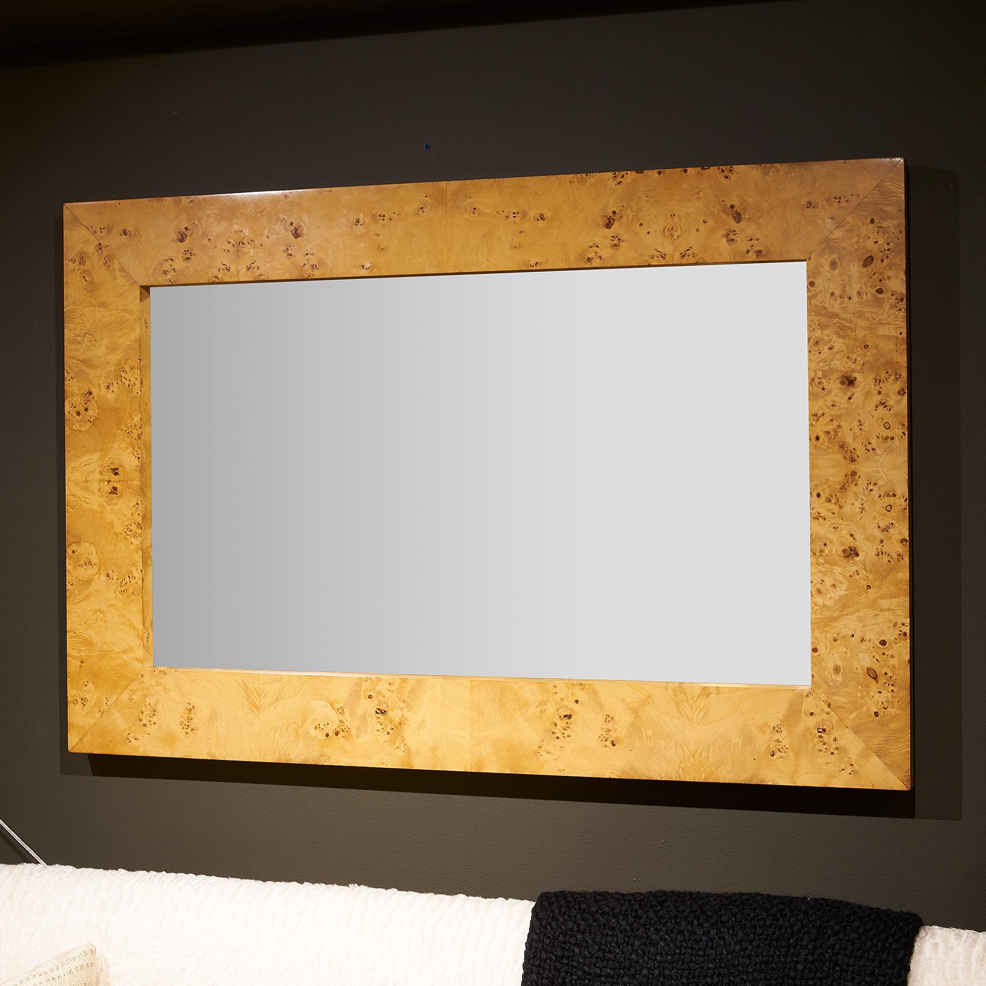 Mid-Century Modern Burl Wood Mirror