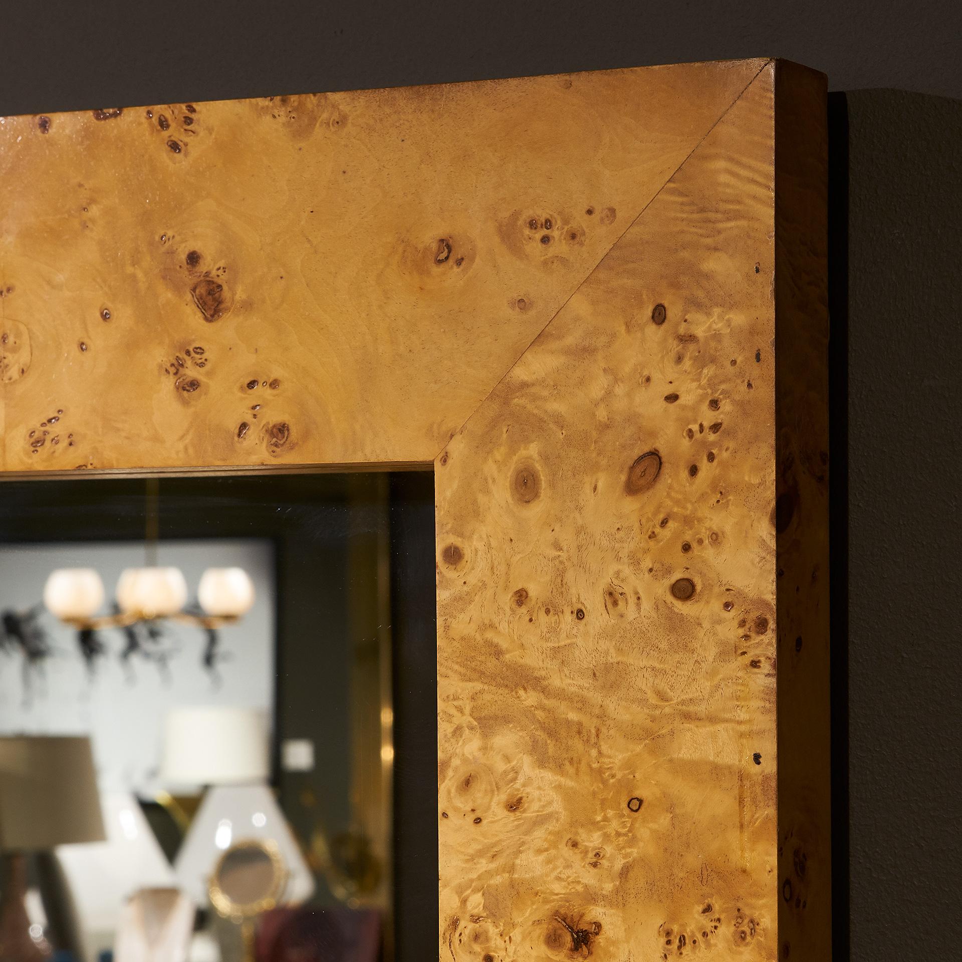 Late 20th Century Burl Wood Mirror