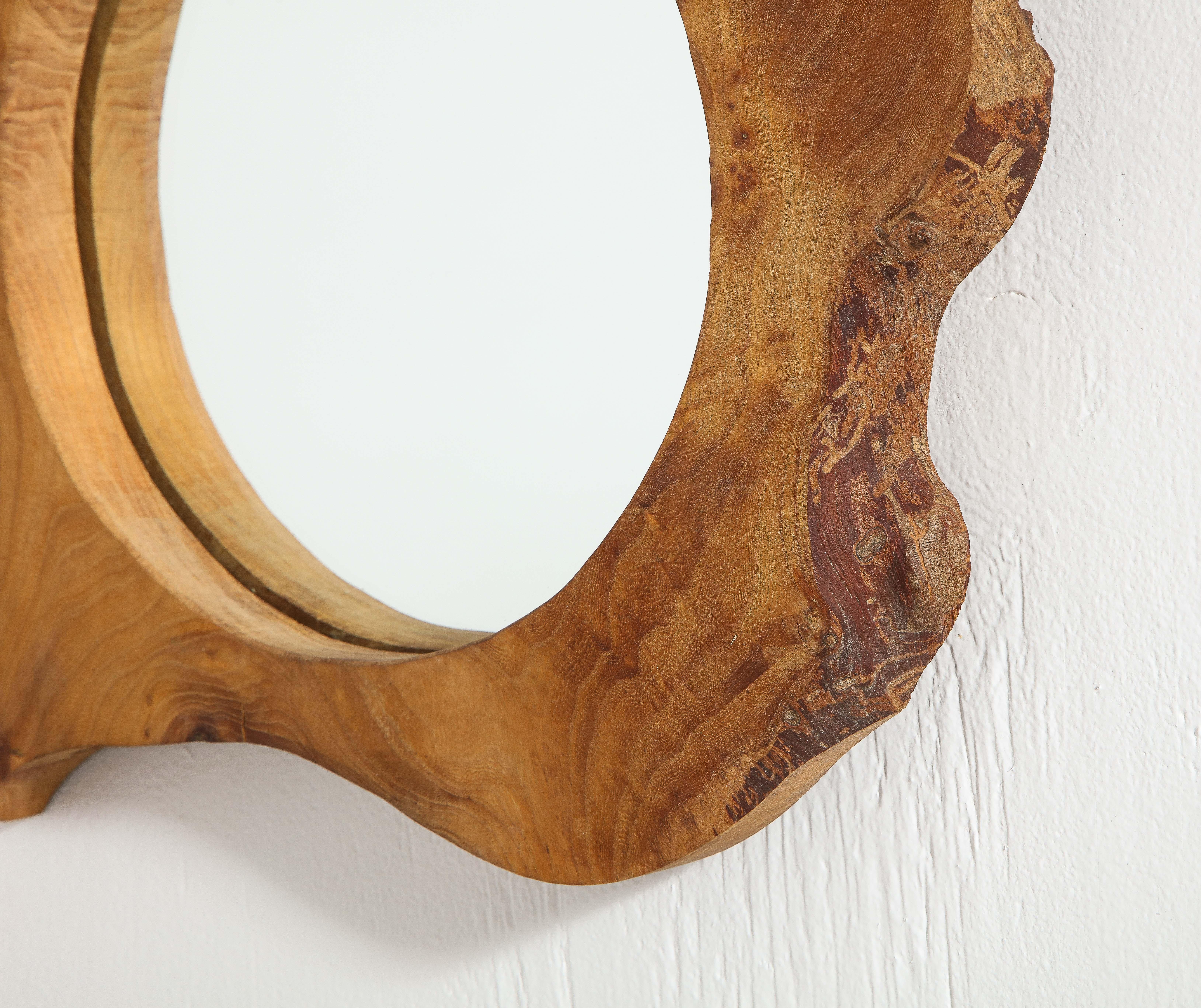 asymmetrical wood mirror