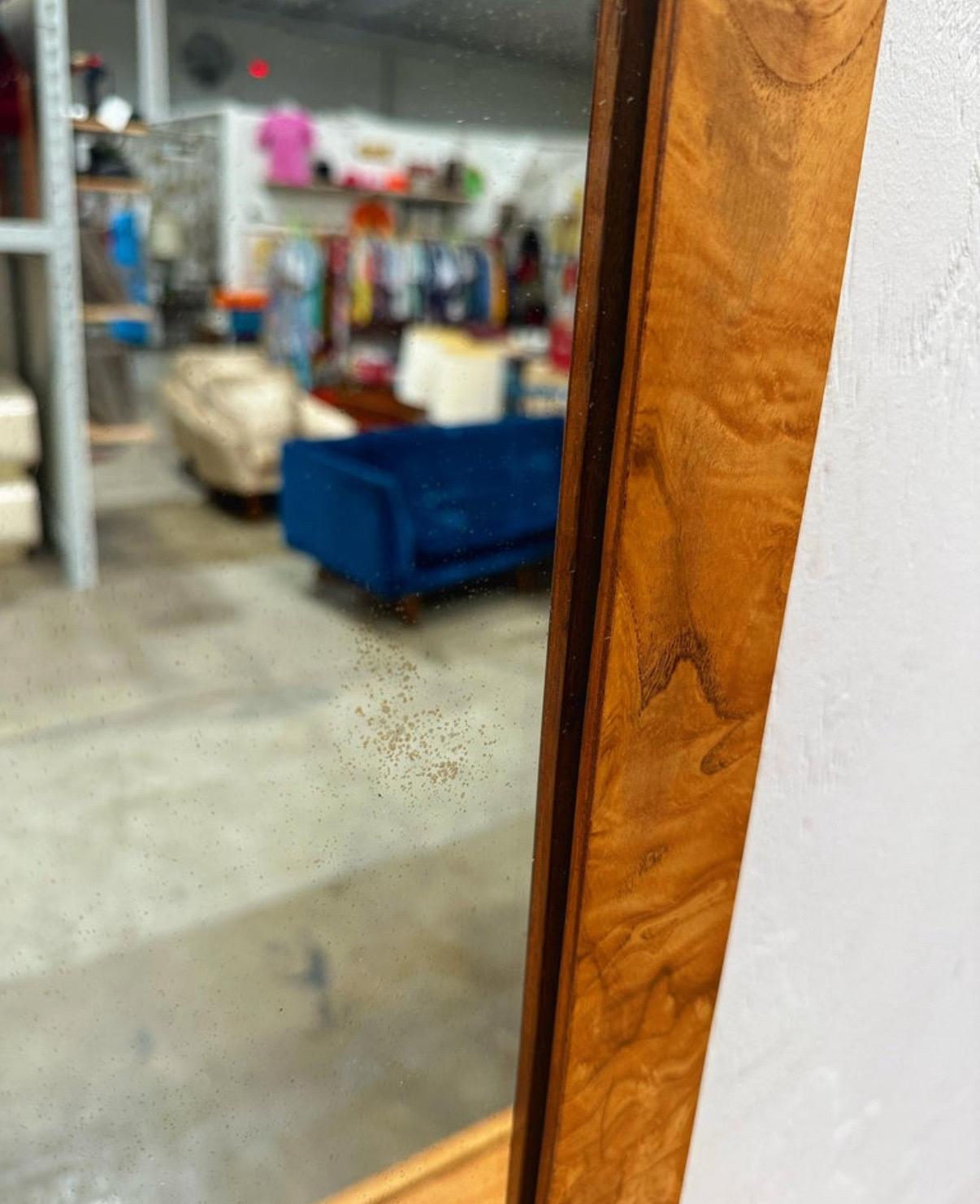 Burl Wood Mirror - Roland Carter for Lane - Midcentury After Milo Baughman In Good Condition In Decatur, GA