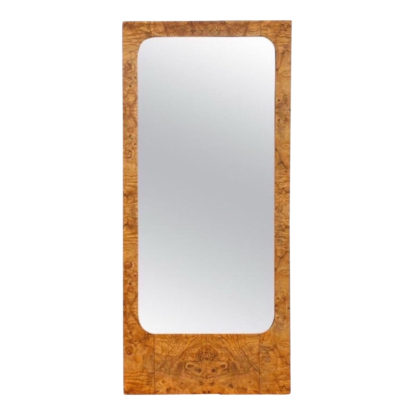 Burl Wood Mirror - Roland Carter for Lane - Midcentury After Milo Baughman