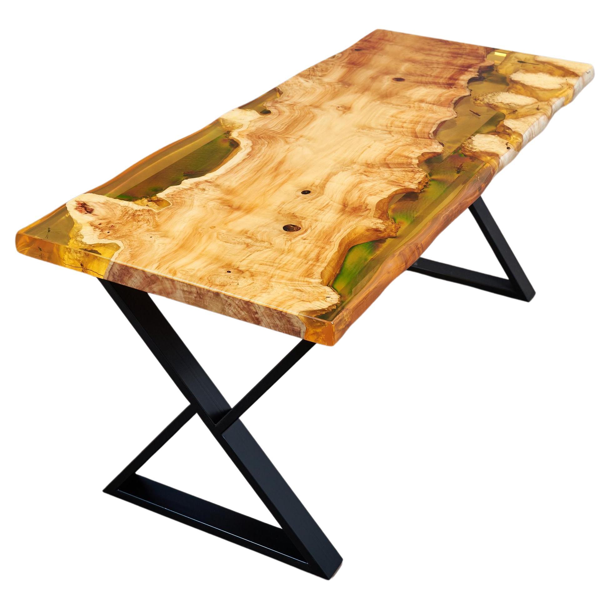Burl Wood Modern Dining Table Luxury Vintage Dining Burl Table Handmade Tables For Sale
