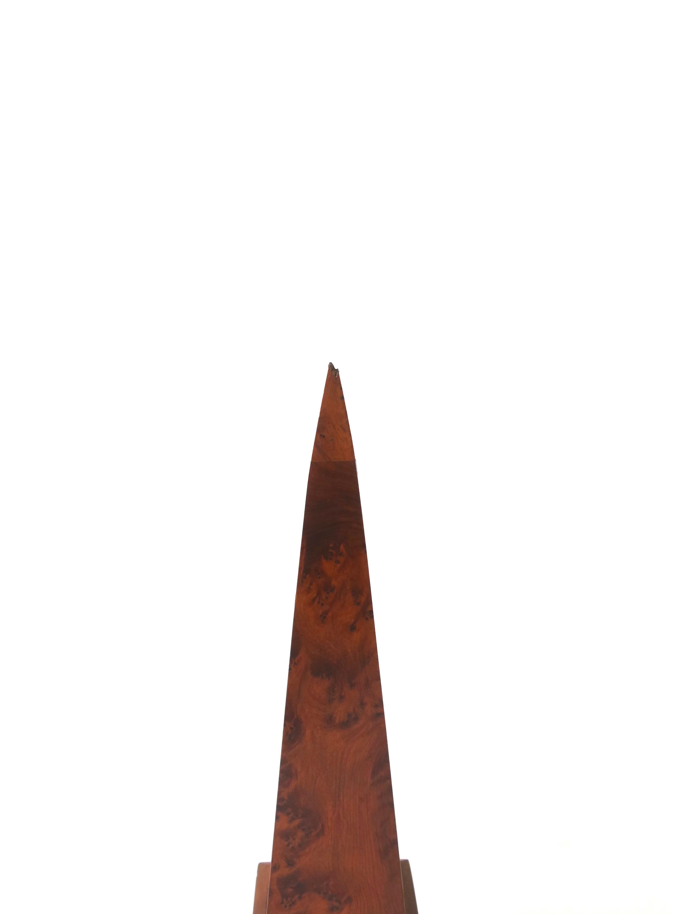 20th Century English Burl Wood Obelisk For Sale