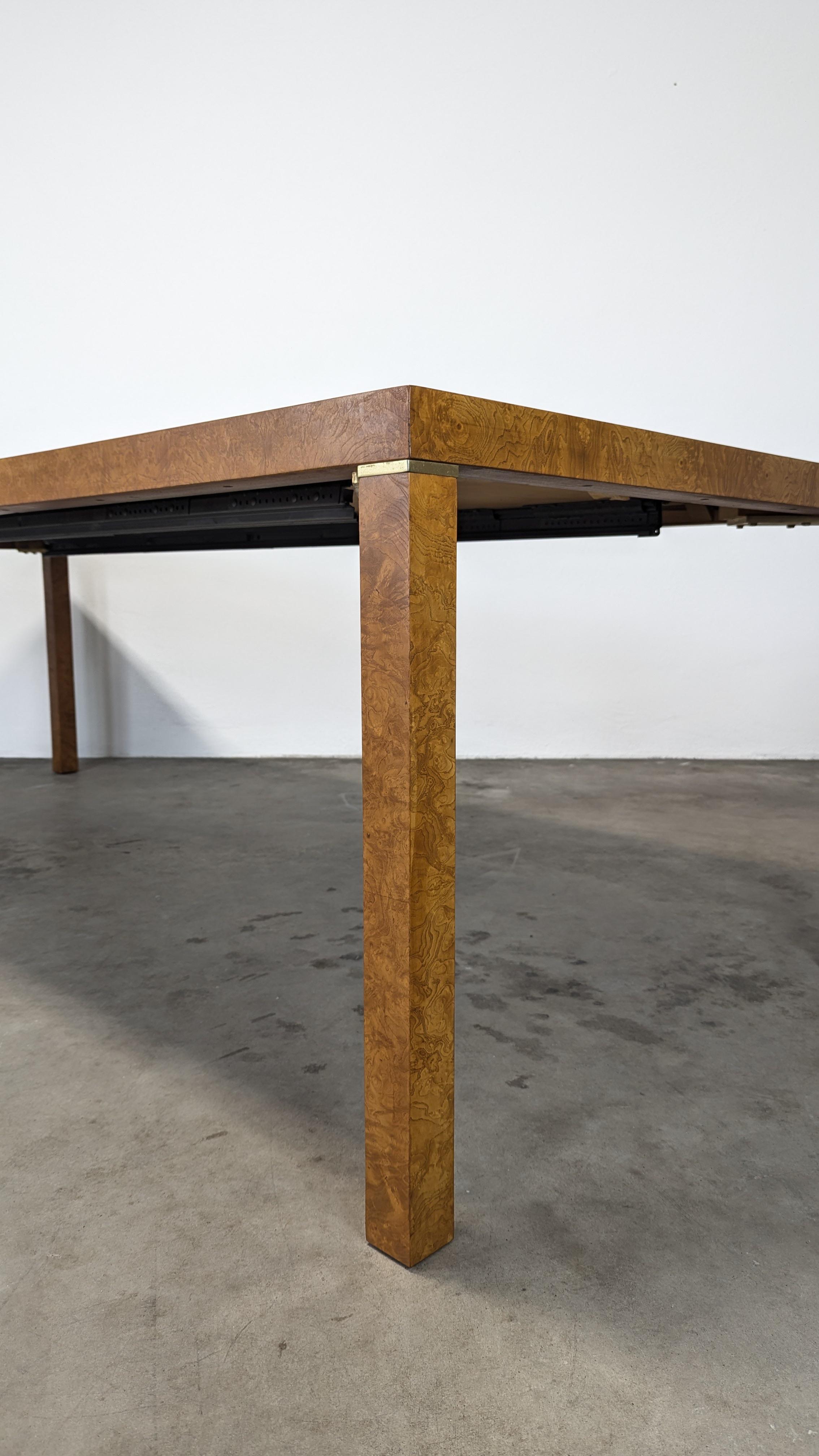 Burl Wood Parsons Extension Dining Table by Lane, Milo Baughman Style, Restored 5